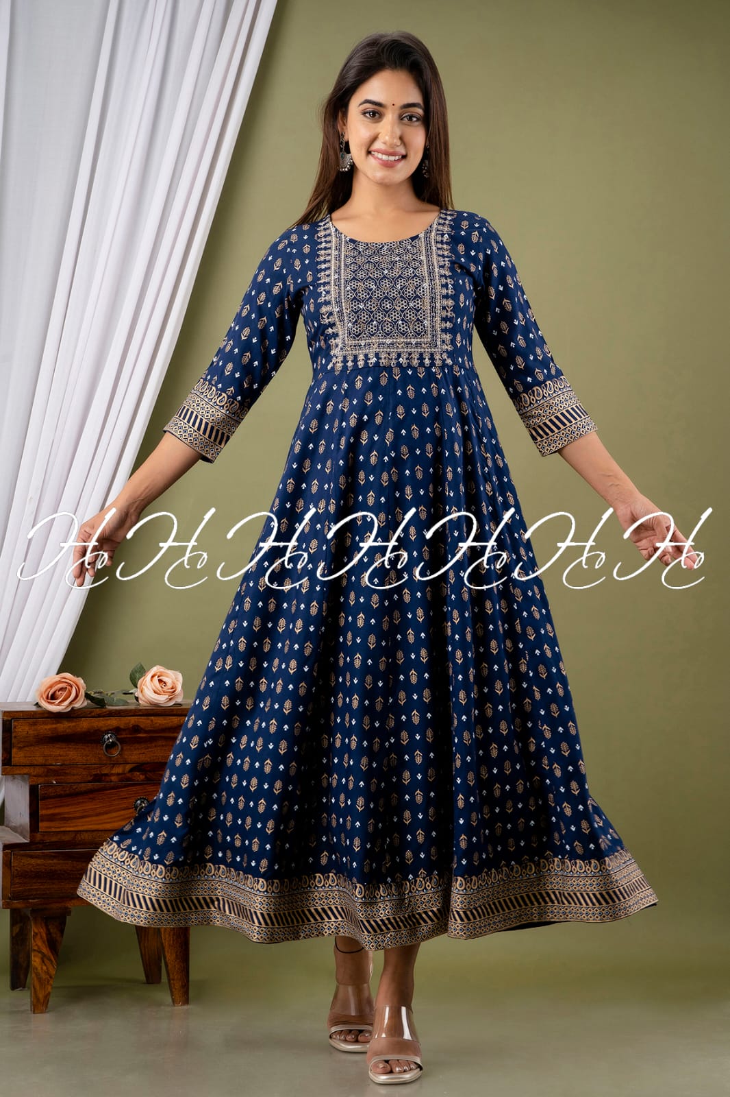 Blue Ethnic Wear Kurti Design