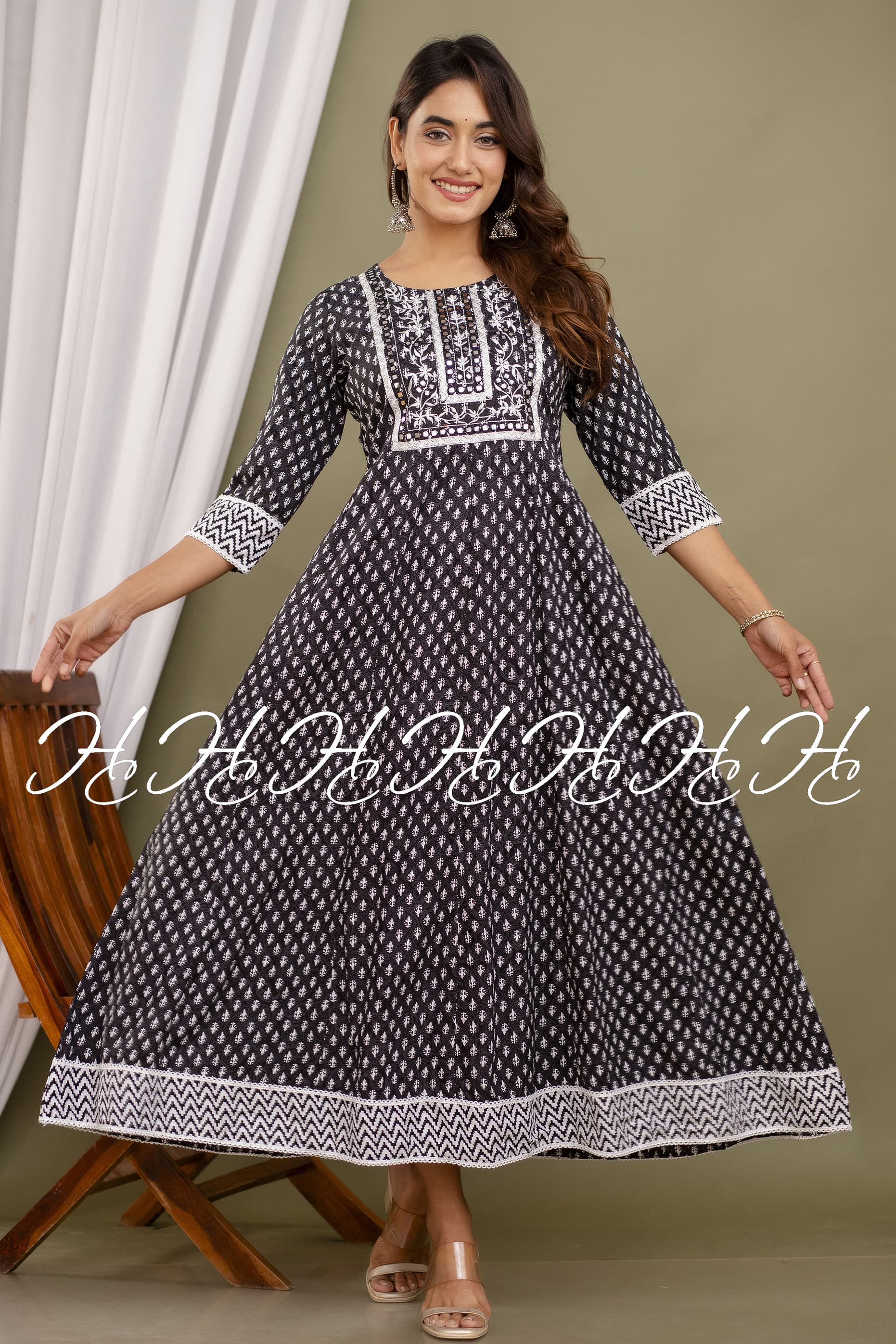 Charcoal Elegance Gray Ethnic Wear Kurti