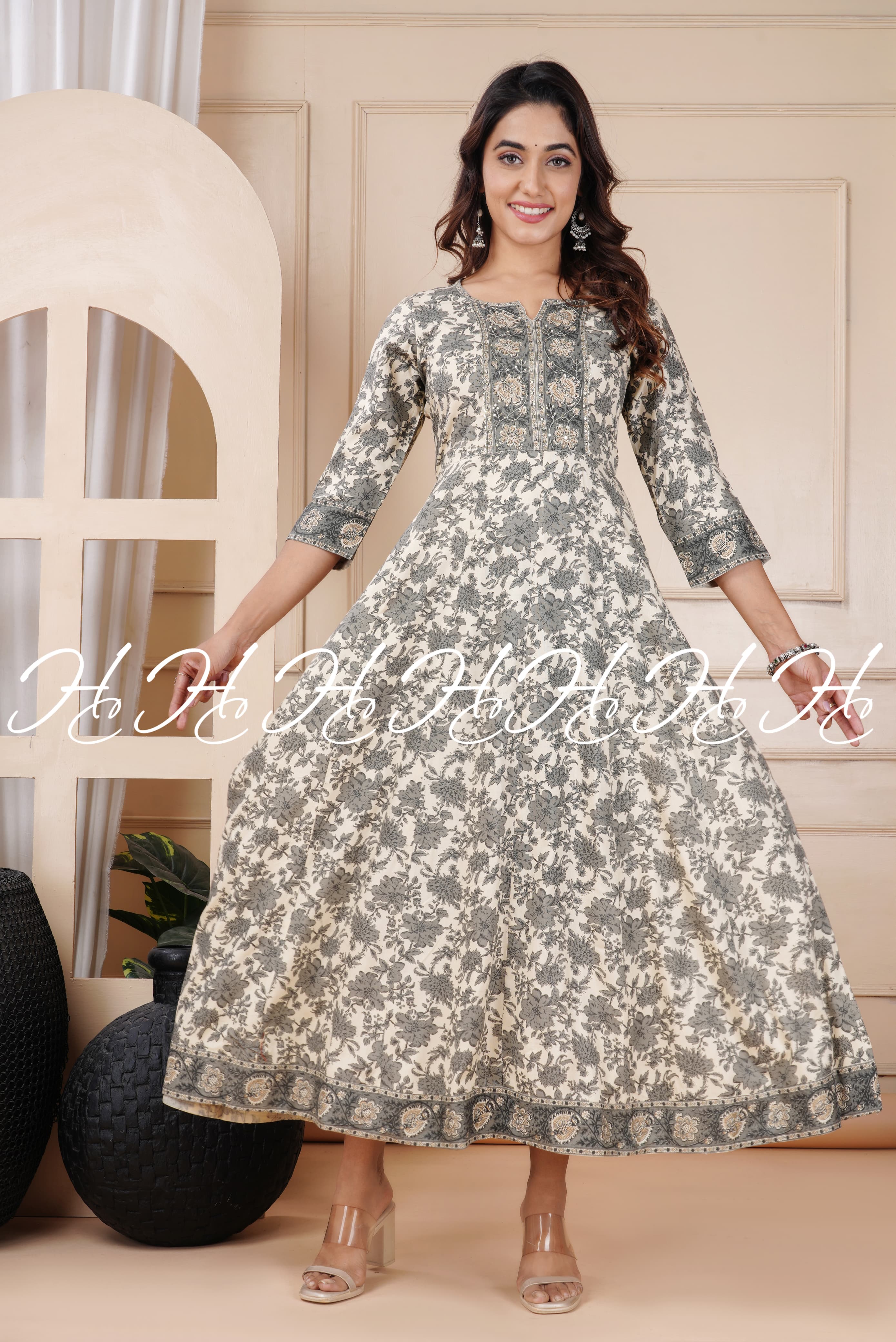 Artichoke (Green) Floral Printed Anarkali Kurtis