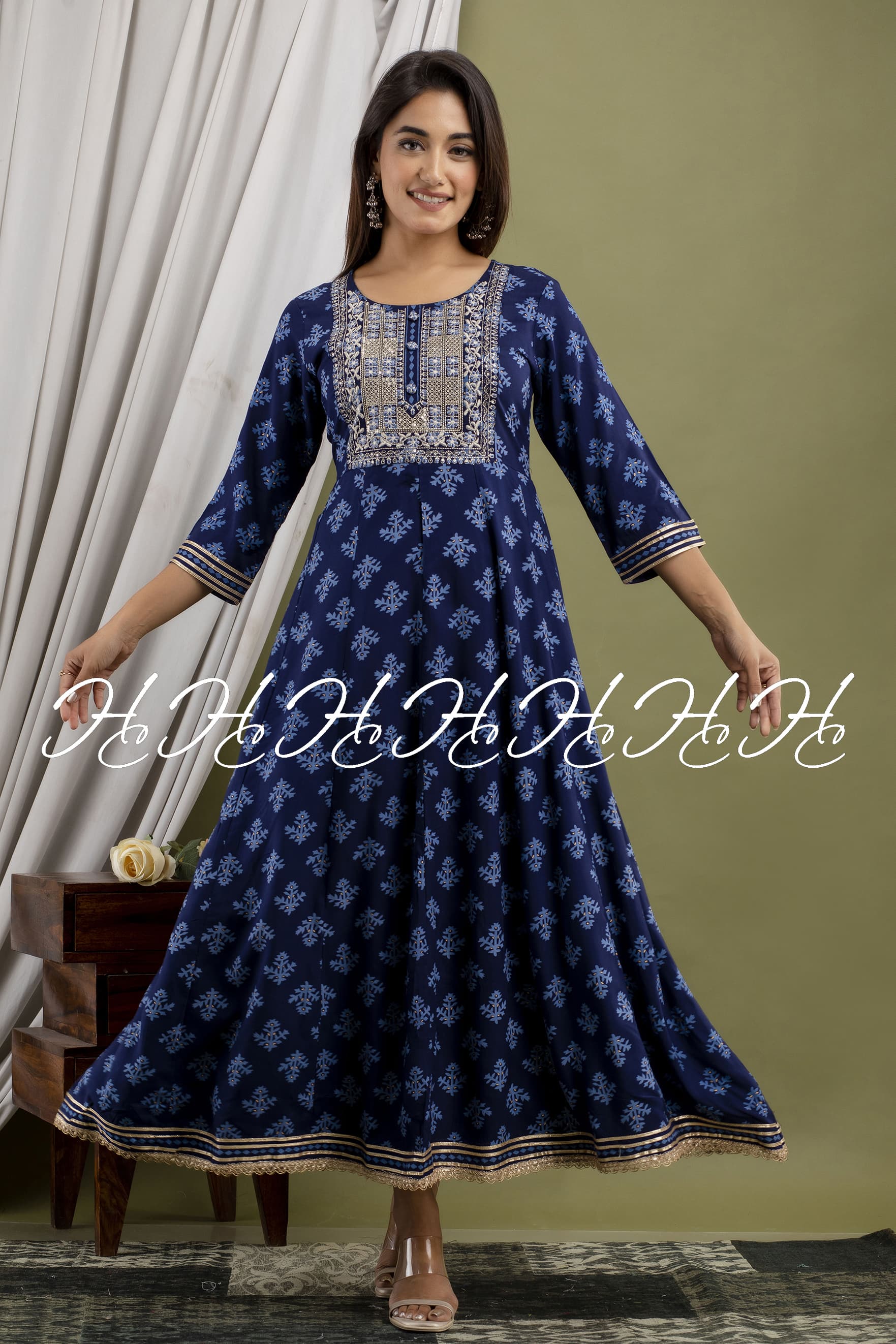 Light Blue Ethnic Wear Kurti Design